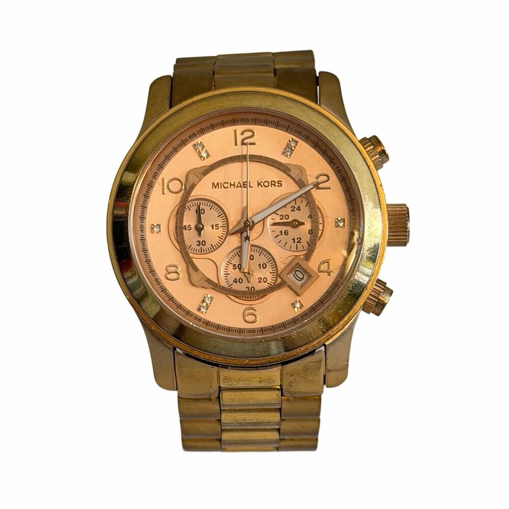 Michael Kors MK-8164 Watch Gold Rose Gold Chronograph Limited Edition Runway